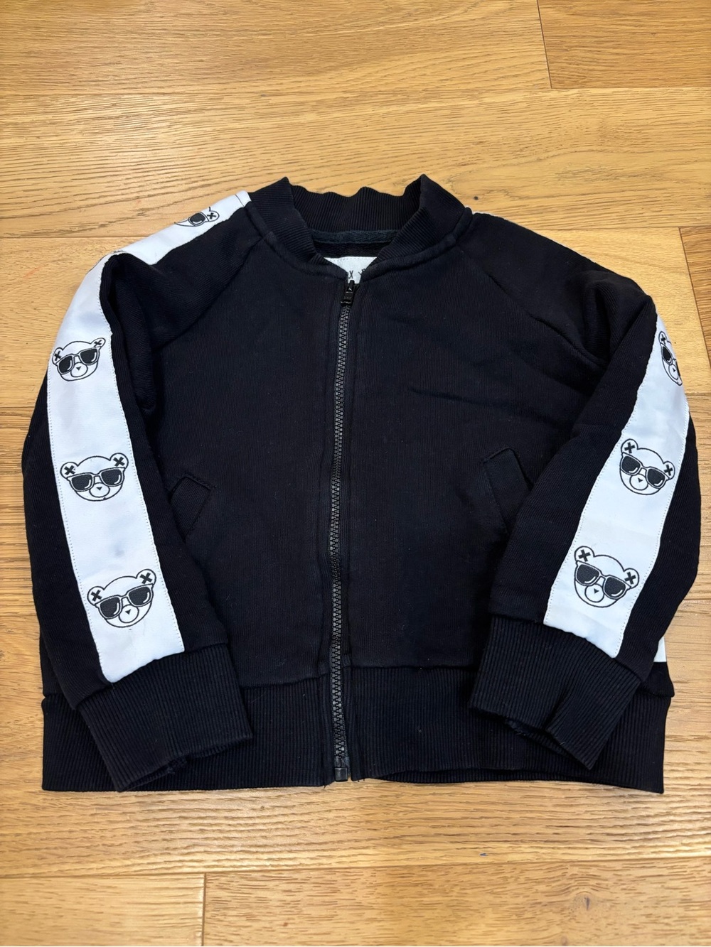 GUC HuxBaby Zip Up sweatshirt with bear detail on sleeve